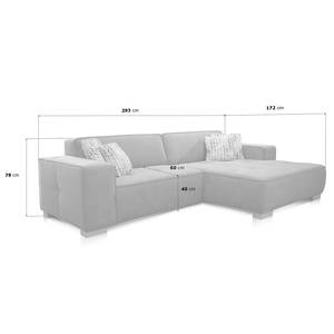 Ecksofa Belair Microfaser - Pistaziengrün - Longchair davorstehend rechts - Keine Funktion