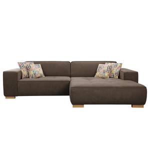 Ecksofa Belair Microfaser - Taupe - Longchair davorstehend rechts - Sitztiefenverstellung