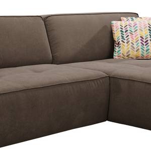 Ecksofa Belair Microfaser - Taupe - Longchair davorstehend rechts - Sitztiefenverstellung