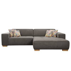 Ecksofa Belair Microfaser - Grau - Longchair davorstehend rechts - Keine Funktion