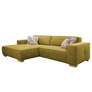 Ecksofa Belair Microfaser - Pistaziengrün - Longchair davorstehend links - Keine Funktion