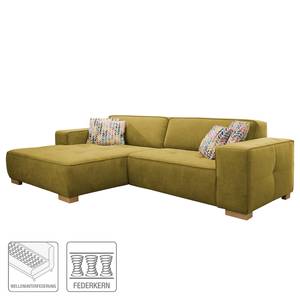 Ecksofa Belair Microfaser - Pistaziengrün - Longchair davorstehend links - Keine Funktion