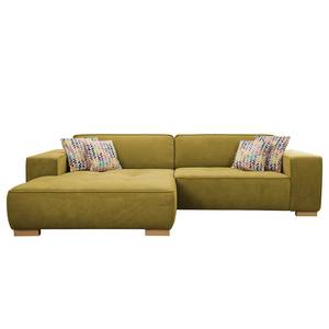 Ecksofa Belair Microfaser - Pistaziengrün - Longchair davorstehend links - Keine Funktion