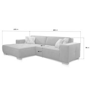 Ecksofa Belair Microfaser - Pistaziengrün - Longchair davorstehend links - Keine Funktion