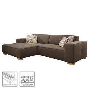 Ecksofa Belair Microfaser - Taupe - Longchair davorstehend links - Schlaffunktion für dauerhafte Nutzung