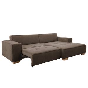 Ecksofa Belair Microfaser - Taupe - Longchair davorstehend links - Schlaffunktion für dauerhafte Nutzung