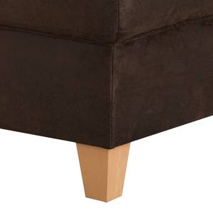 Fauteuil Bergère Carine IV Aspect cuir vieilli - Marron foncé