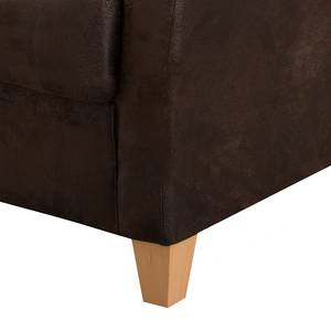 Fauteuil Bergère Carine IV Aspect cuir vieilli - Marron foncé