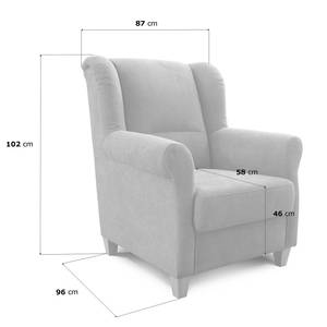 Fauteuil Bergère Carine II Tissu structuré - Ecru