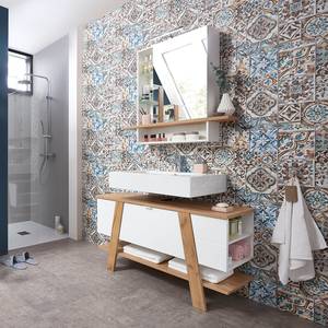 Salle de bain 2 éléments Novolino I Avec éclairage inclus - Blanc mat