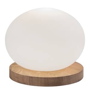 Tischleuchte Cholet Milchglas / Gummibaum massiv - 1-flammig - Durchmesser: 23 cm