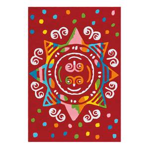 Kinderteppich Glowy Mandala Kunstfaser - Rot / Multi