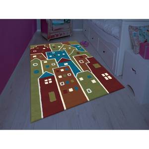 Tapis enfant Glowy Houses Fibres synthétiques - Multicolore