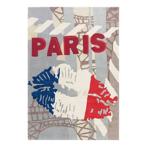 Laagpolig vloerkleed Joy Paris kunstvezels - rood/blauw - 120 x 180 cm