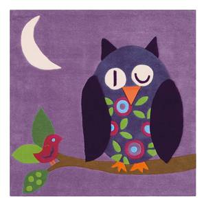 Kinderteppich Joy Owl I Kunstfaser - Lila / Mehrfarbig