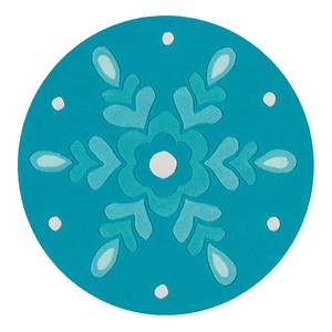 Tapis enfant Joy Mandala I Fibres synthétiques - Bleu pétrole - Diamètre : 100 cm