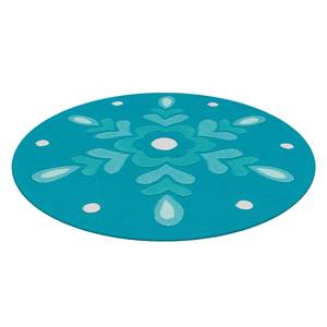 Tapis enfant Joy Mandala I Fibres synthétiques - Bleu pétrole - Diamètre : 130 cm