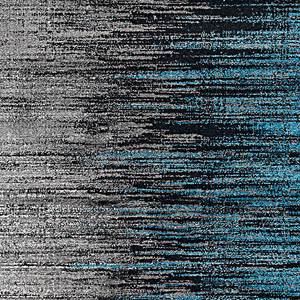 Kurzflorteppich Move Kunstfaser - Grau / Blau - 133 x 190 cm