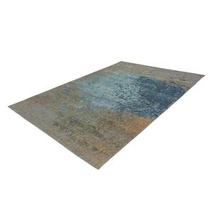 Laagpolig vloerkleed Blaze I textielmix - blauw/bruin - 75 x 150 cm