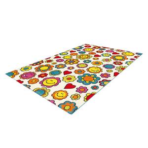 Kinderteppich Move Flowers Kunstfaser - Multicolor - 80 x 150 cm