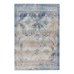 Laagpolig vloerkleed Antigua II kunstvezels - crèmekleurig/blauw - 160 x 230 cm