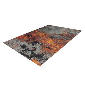 Kurzflorteppich Blaze Fire Mischgewebe - Grau / Rot - 195 x 290 cm