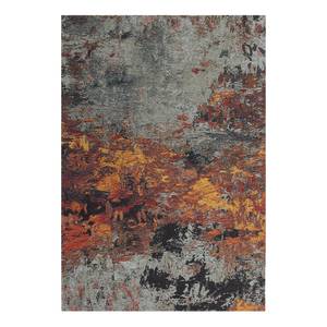 Laagpolig vloerkleed Blaze Fire textielmix - grijs/rood - 155 x 230 cm