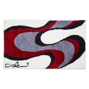 Tapis de bain Colani 11 Fibres synthétiques - Blanc / Rouge - 60 x 100 cm