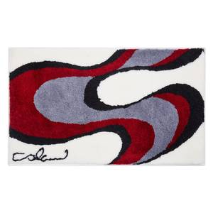 Badmat Colani 11 kunstvezels - Wit/rood - 70 x 120 cm