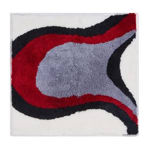 Badematte Colani 11 Kunstfaser - Weiß / Rot - 60 x 60 cm
