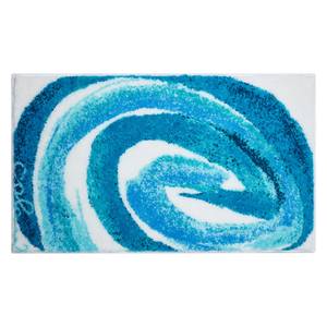 Badmat Colani 42 kunstvezels - Turquoise/wit - 70 x 120 cm