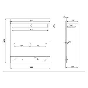 Porte-manteaux mural Berlebeck Imitation chêne Grandson / Graphite