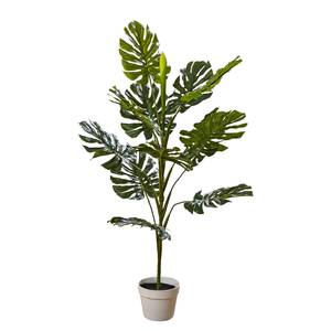 Kunstpflanze Monstera Philodendron Kunststoff - Grün / Weiß