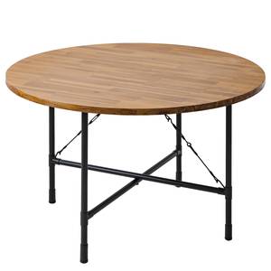 Table Atelier II Acacia massif / Métal - Acacia / Anthracite