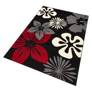Laagpolig vloerkleed Flora geweven stof - Zwart - 200 x 290 cm