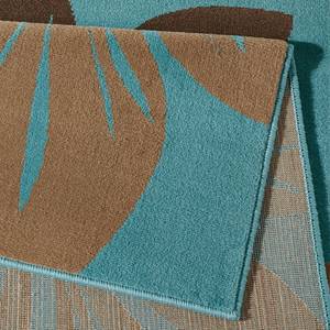 Laagpolig vloerkleed Flora geweven stof - Turquoise/bruin - 200 x 290 cm