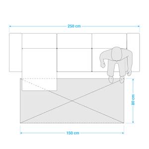 Laagpolig vloerkleed Pattern geweven stof - Beige - 80 x 150 cm