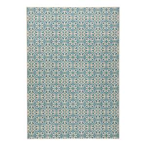 Laagpolig vloerkleed Pattern geweven stof - Blauw grijs - 80 x 150 cm