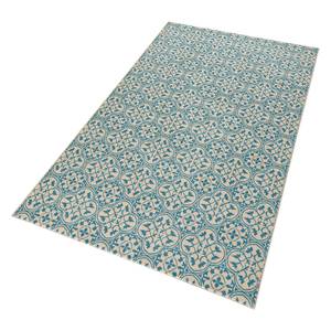 Kurzflorteppich Pattern Mischgewebe - Blaugrau - 80 x 150 cm