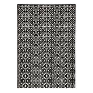 Kurzflorteppich Pattern Mischgewebe - Schwarz - 200 x 290 cm