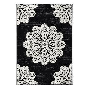 Kurzflorteppich Lace Mischgewebe - Schwarz - 80 x 150 cm