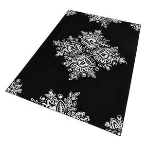 Laagpolig vloerkleed Blossom geweven stof - Zwart - 120 x 170 cm