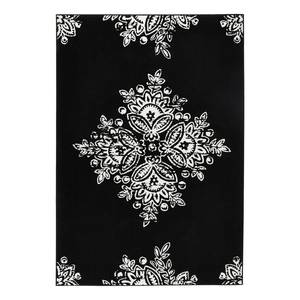 Laagpolig vloerkleed Blossom geweven stof - Zwart - 80 x 150 cm