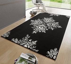 Kurzflorteppich Blossom Mischgewebe - Schwarz - 200 x 290 cm