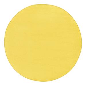 Tappeto a pelo corto Fancy Circle Tessuto misto - Giallo sole - Diametro: 133 cm