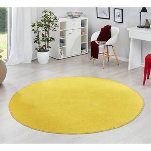 Laagpolig vloerkleed Fancy Circle geweven stof - Zongeel - Diameter: 133 cm