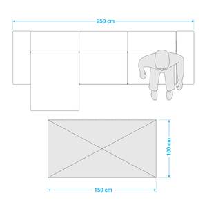 Laagpolig vloerkleed Fancy geweven stof - Magnolia - 100 x 150 cm