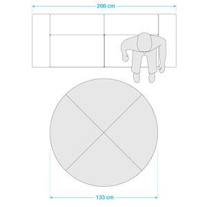 Kurzflorteppich Fancy Circle Mischgewebe - Latte Macchiato - Durchmesser: 133 cm