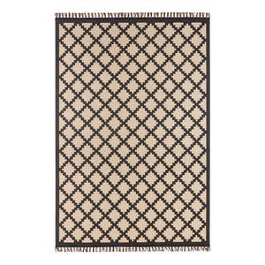 Laagpolig vloerkleed Visby geweven stof - beige/bruin - 80 x 150 cm