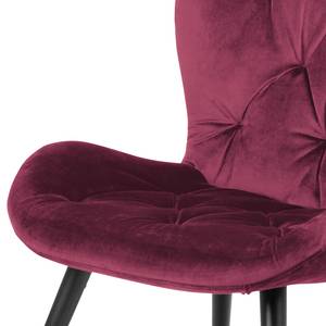 Fauteuil design Solbjerg Velours - Rouge cerise